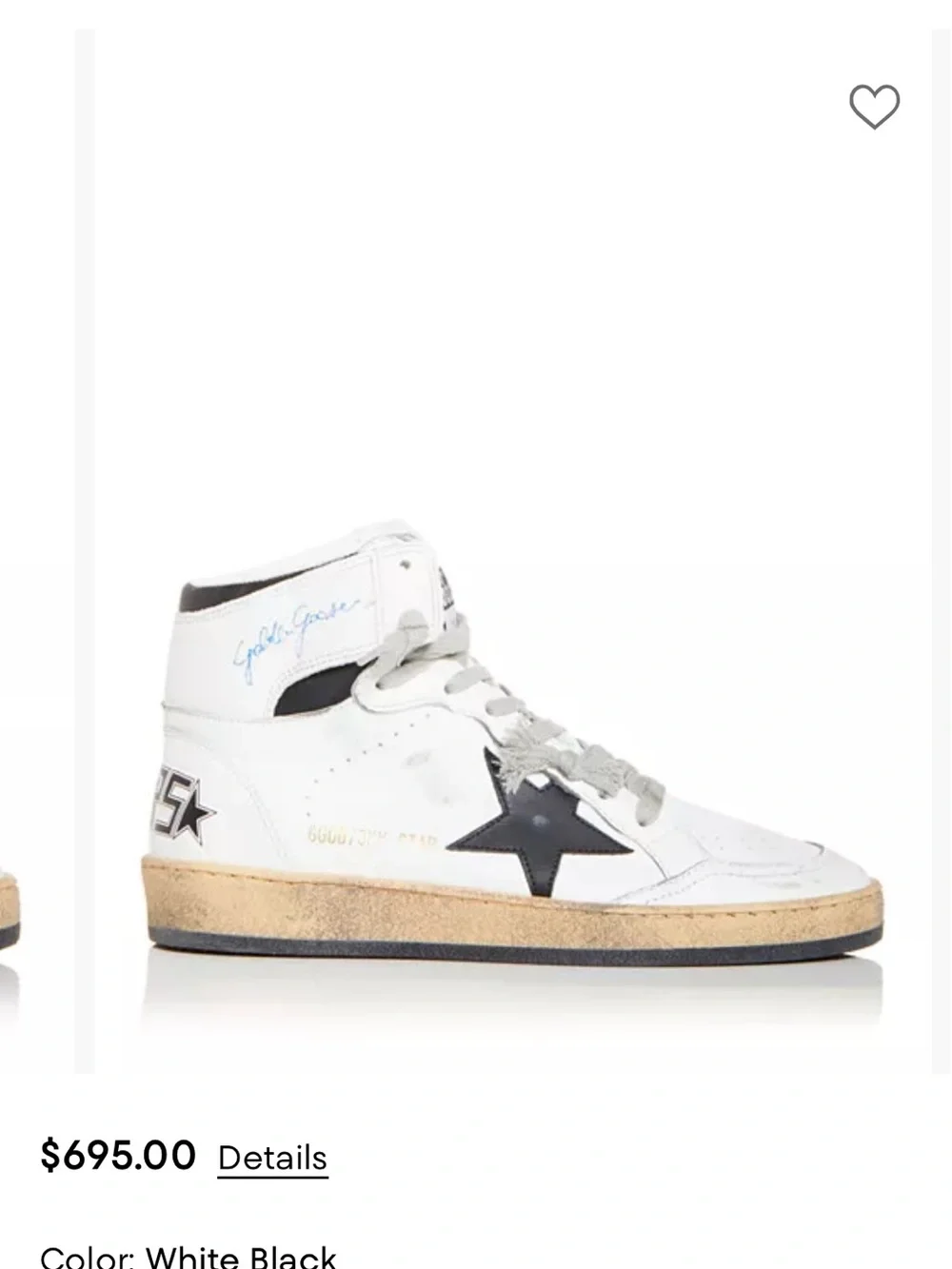 Golden Goose White & Black High-Top Sneakers - Star Detail